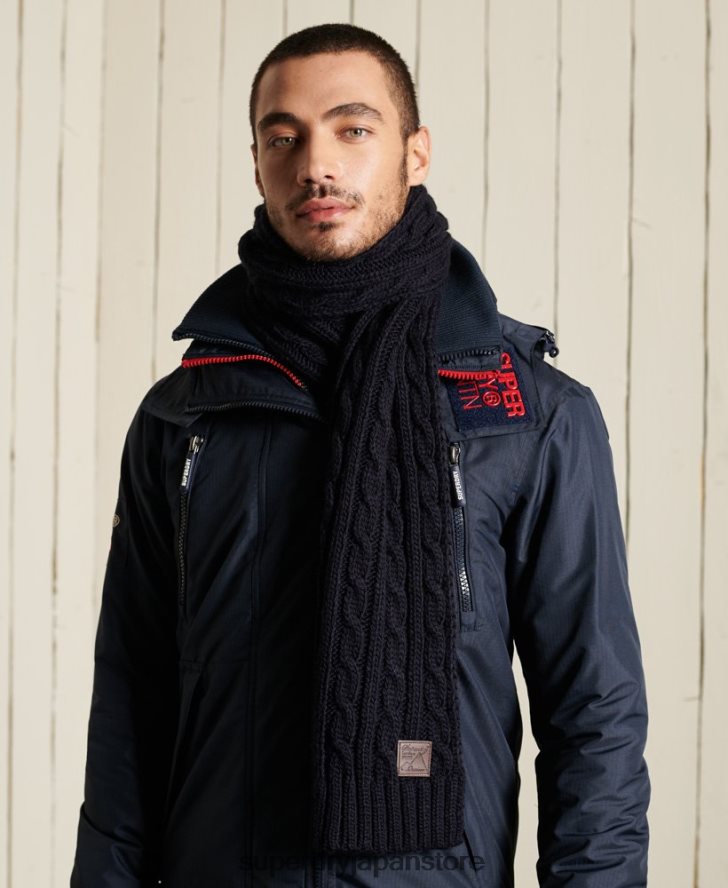 トロール船ケーブルスカーフ 男性 Superdry アクセサリー 海軍 2J62PZ6409