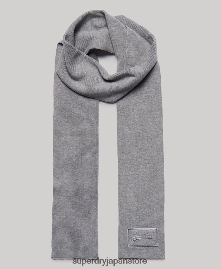 ヴィンテージロゴクラシックスカーフ 男性 Superdry アクセサリー ライトグレー 2J62PZ6412