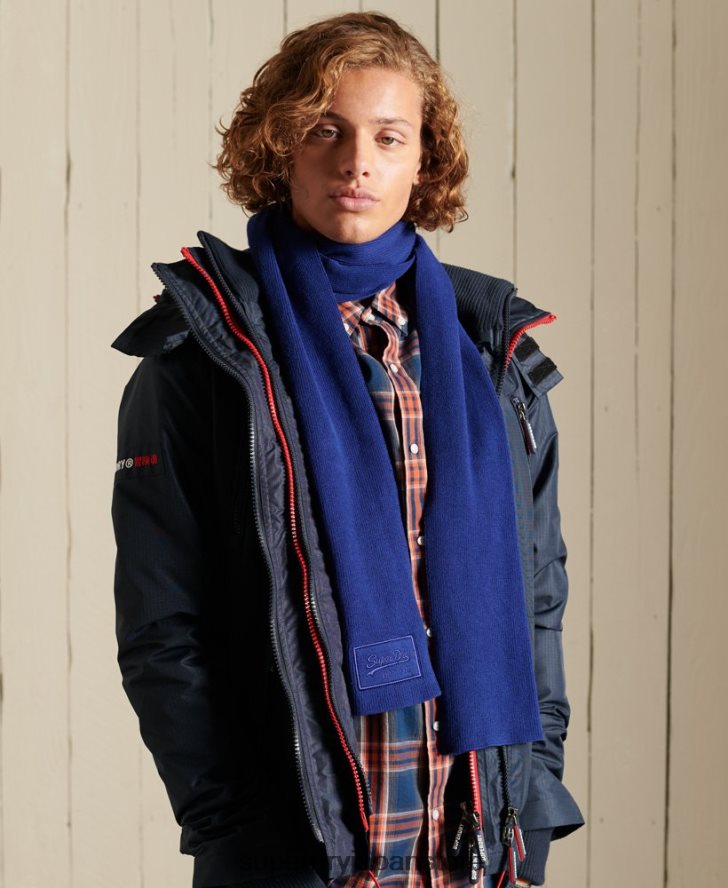 ヴィンテージロゴスカーフ 男性 Superdry アクセサリー 青 2J62PZ6413
