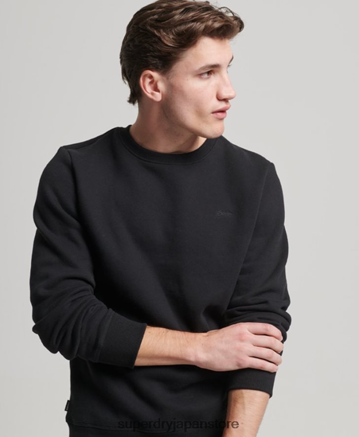 ヴィンテージロゴ刺繍クルースウェットシャツ 男性 Superdry 衣類 黒 2J62PZ642