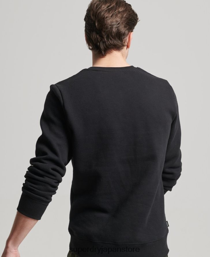 ヴィンテージロゴ刺繍クルースウェットシャツ 男性 Superdry 衣類 黒 2J62PZ642