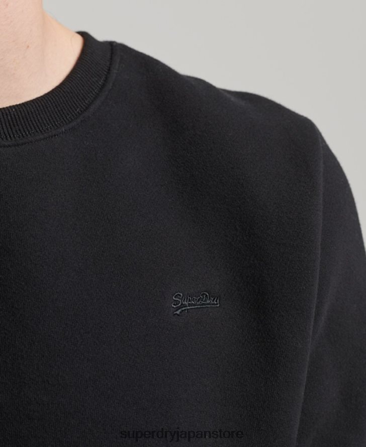 ヴィンテージロゴ刺繍クルースウェットシャツ 男性 Superdry 衣類 黒 2J62PZ642