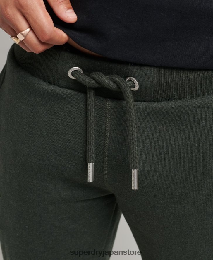 オーガニックコットン ヴィンテージロゴ刺繍ジョガーパンツ 男性 Superdry 衣類 緑 2J62PZ6437