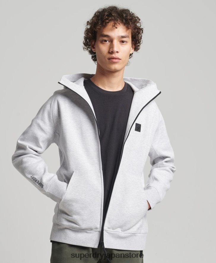 コードテックジップパーカー 男性 Superdry 衣類 グレー 2J62PZ643