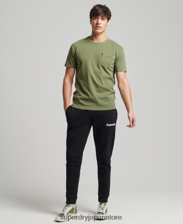コアロゴ クラシック ジョガーパンツ 男性 Superdry 衣類 黒 2J62PZ6441