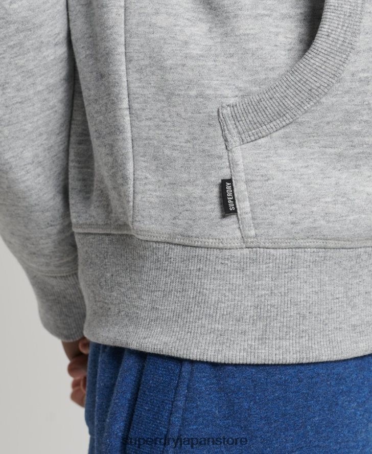 オーガニックコットンのヴィンテージロゴ刺繍パーカー 男性 Superdry 衣類 グレー 2J62PZ644