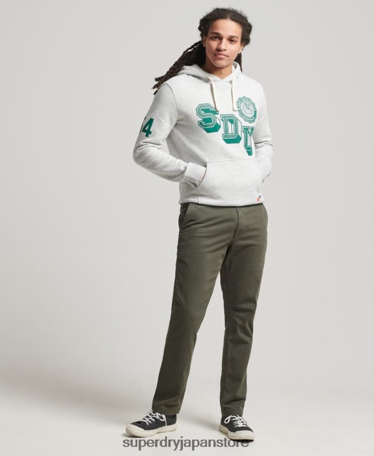 オフィサースリムチノパンツ 男性 Superdry 衣類 緑 2J62PZ6464