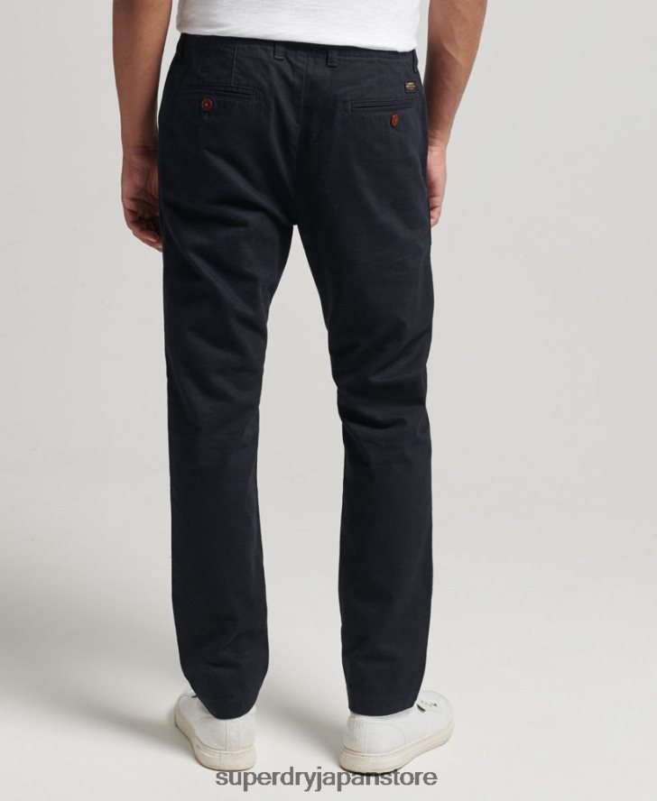 オフィサーのスリムチノパンツ 男性 Superdry 衣類 海軍 2J62PZ6467