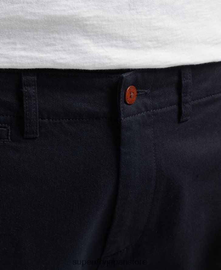 オフィサーのスリムチノパンツ 男性 Superdry 衣類 海軍 2J62PZ6467