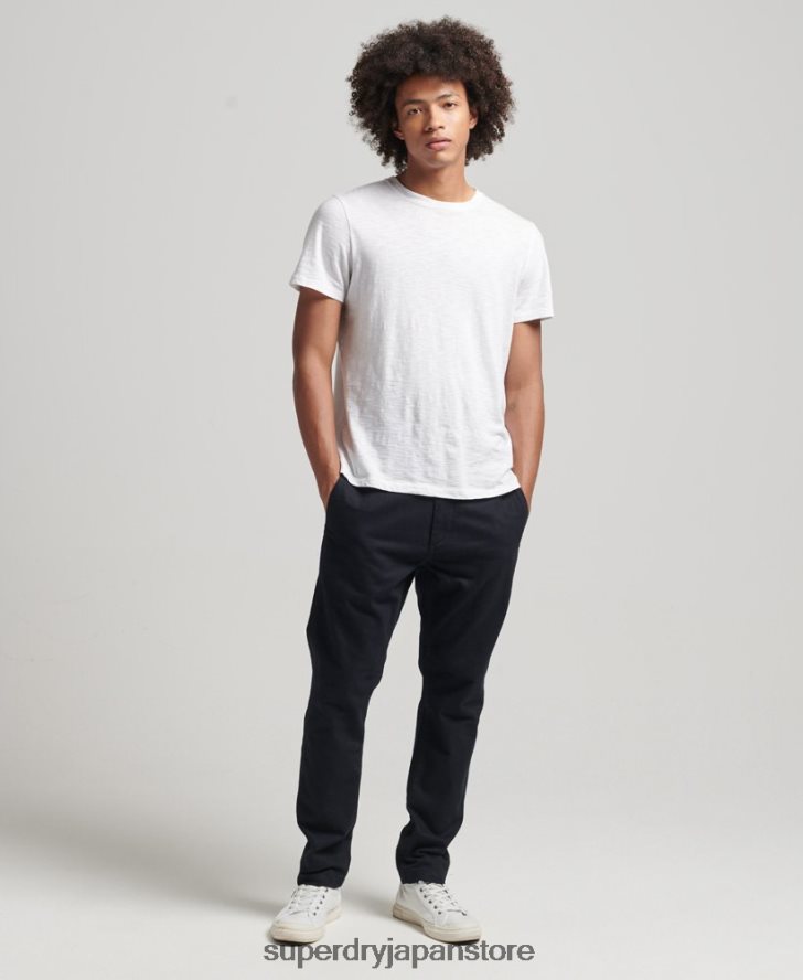 オフィサーのスリムチノパンツ 男性 Superdry 衣類 海軍 2J62PZ6467