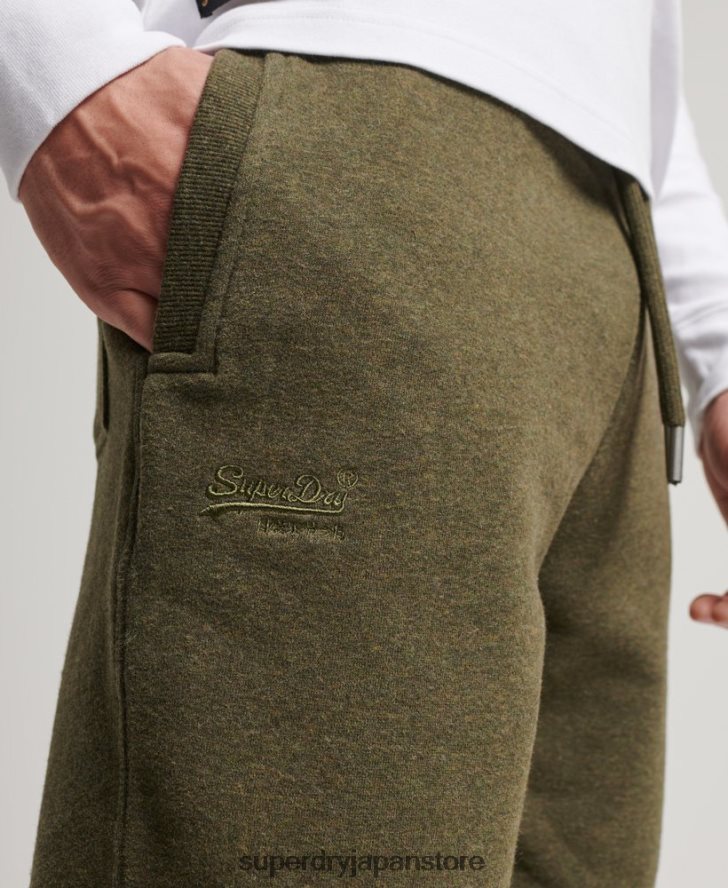 ヴィンテージロゴ刺繍ジョガーパンツ 男性 Superdry 衣類 カーキ 2J62PZ6468
