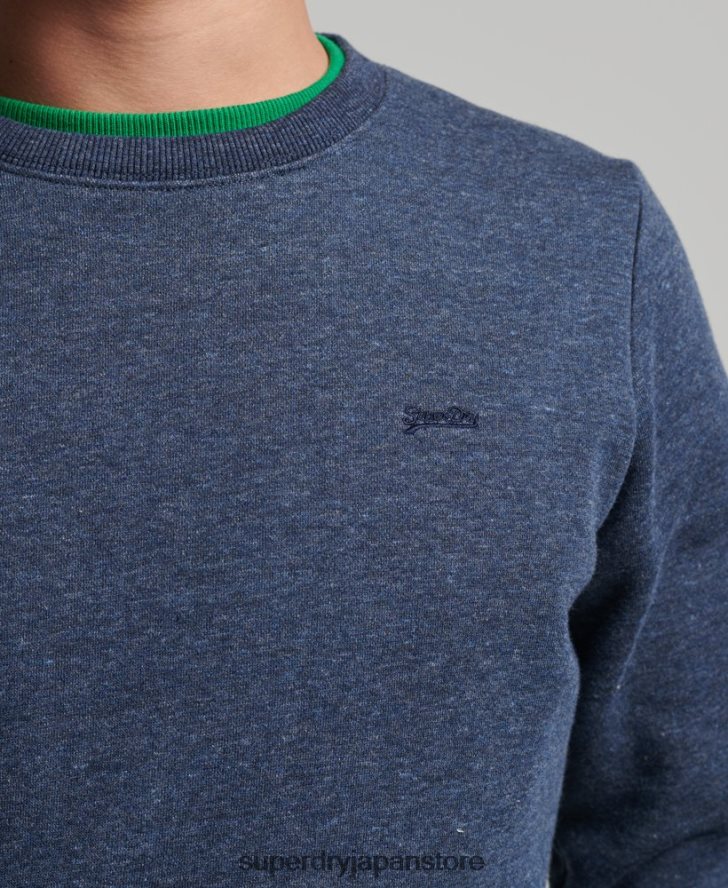 オーガニックコットン ヴィンテージロゴ クルースウェットシャツ 男性 Superdry 衣類 海軍 2J62PZ646