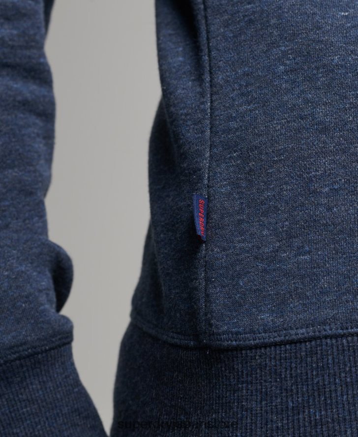 オーガニックコットン ヴィンテージロゴ クルースウェットシャツ 男性 Superdry 衣類 海軍 2J62PZ646