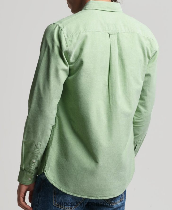 オーガニックコットンのヴィンテージオックスフォードシャツ 男性 Superdry 衣類 緑 2J62PZ6473