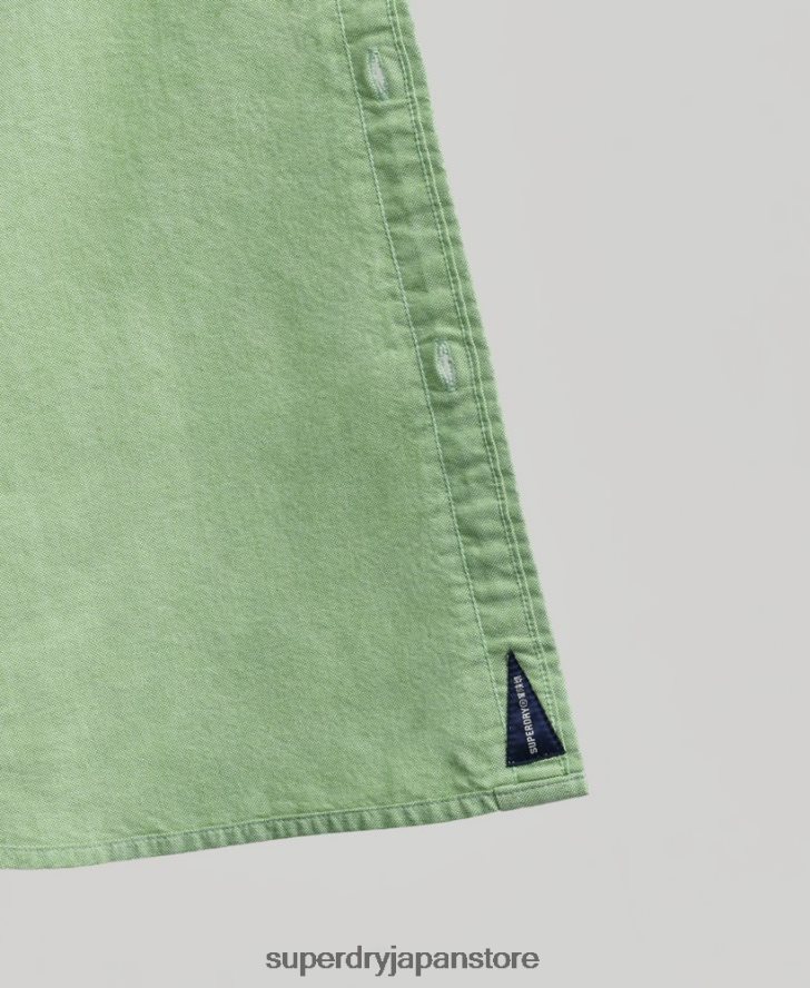オーガニックコットンのヴィンテージオックスフォードシャツ 男性 Superdry 衣類 緑 2J62PZ6473