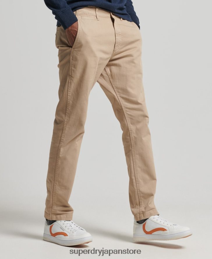 オフィサースリムチノパンツ 男性 Superdry 衣類 ベージュ 2J62PZ6474