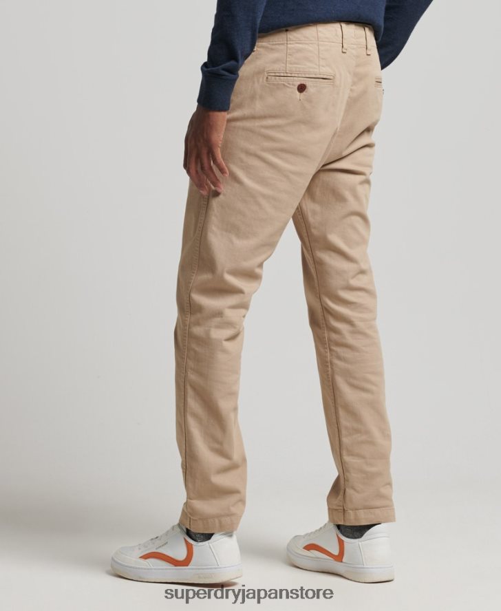 オフィサースリムチノパンツ 男性 Superdry 衣類 ベージュ 2J62PZ6474