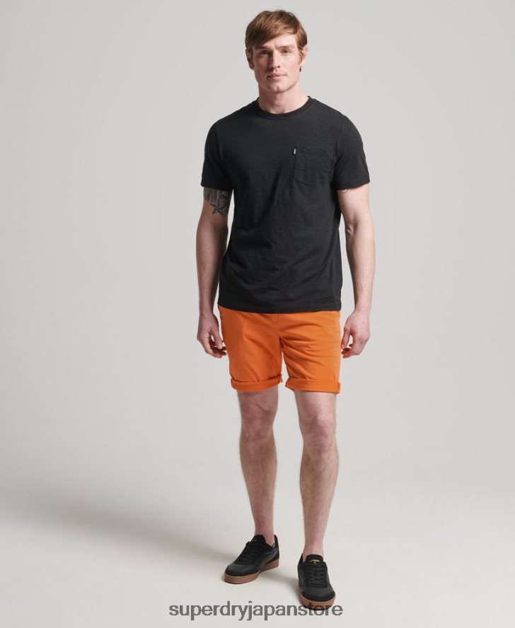 オーガニックコットンコアチノショーツ 男性 Superdry 衣類 オレンジ 2J62PZ6475