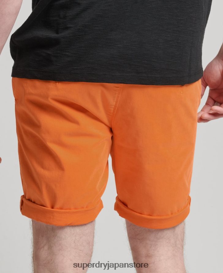 オーガニックコットンコアチノショーツ 男性 Superdry 衣類 オレンジ 2J62PZ6475