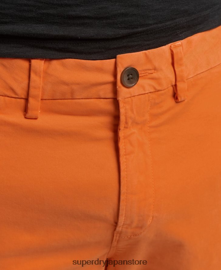 オーガニックコットンコアチノショーツ 男性 Superdry 衣類 オレンジ 2J62PZ6475
