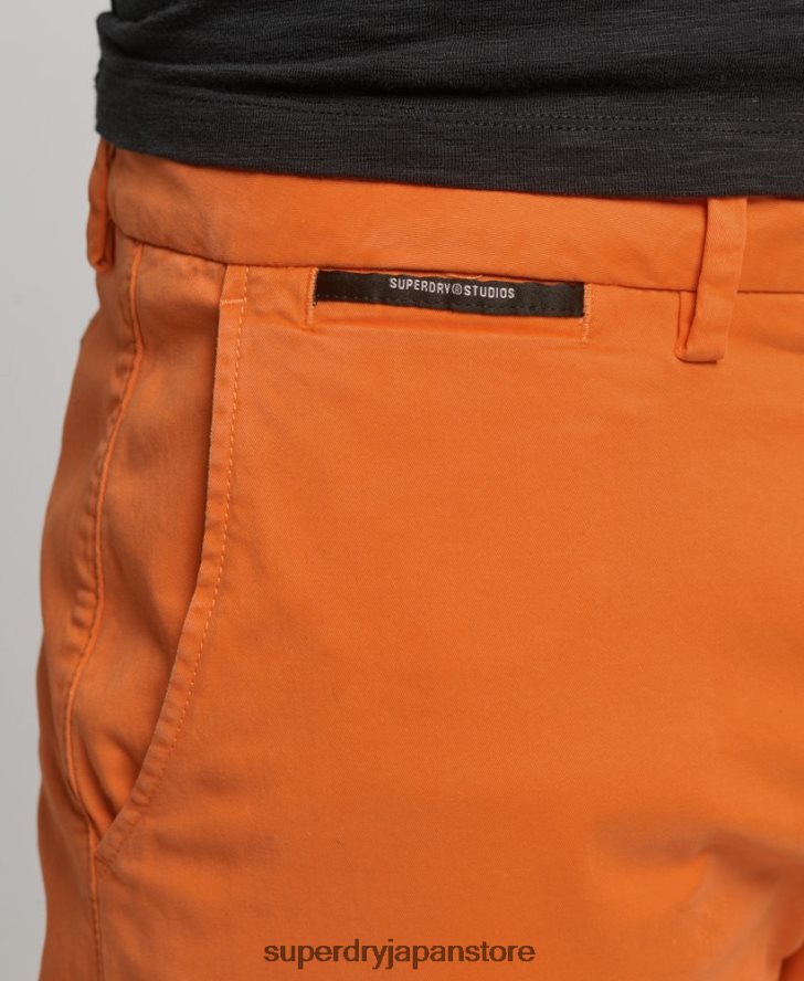 オーガニックコットンコアチノショーツ 男性 Superdry 衣類 オレンジ 2J62PZ6475