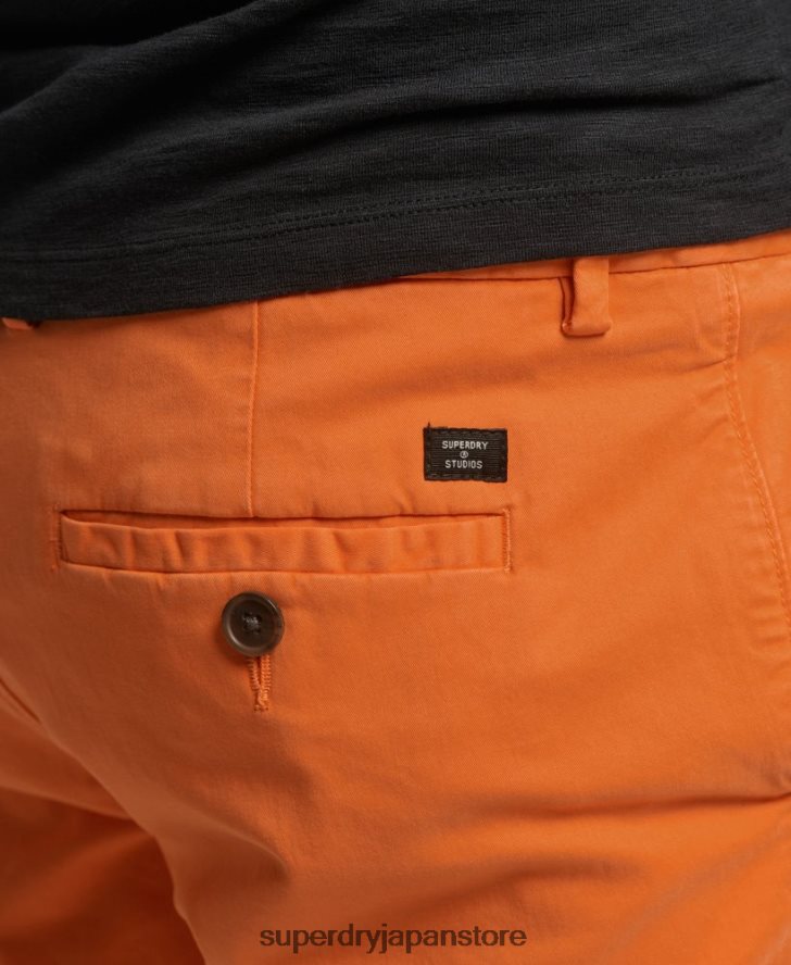 オーガニックコットンコアチノショーツ 男性 Superdry 衣類 オレンジ 2J62PZ6475