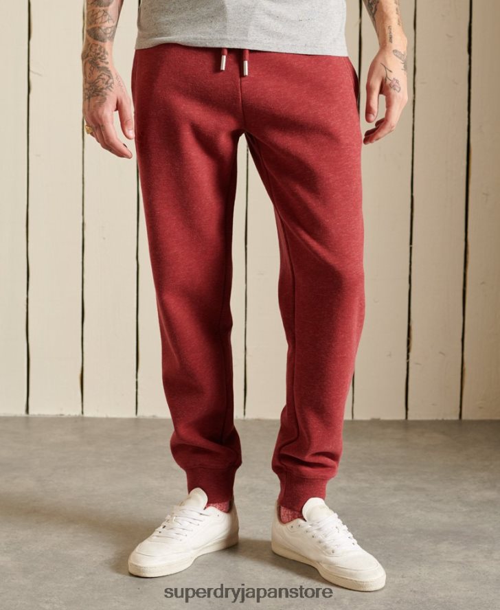 ヴィンテージロゴ刺繍ジョガーパンツ 男性 Superdry 衣類 赤 2J62PZ6482