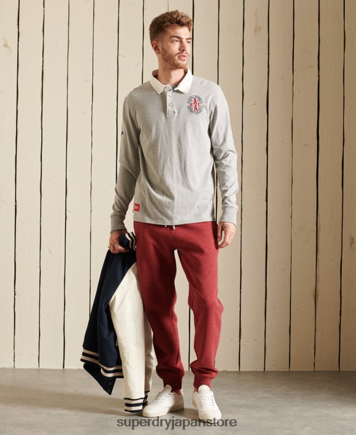 ヴィンテージロゴ刺繍ジョガーパンツ 男性 Superdry 衣類 赤 2J62PZ6482