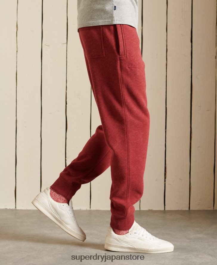 ヴィンテージロゴ刺繍ジョガーパンツ 男性 Superdry 衣類 赤 2J62PZ6482