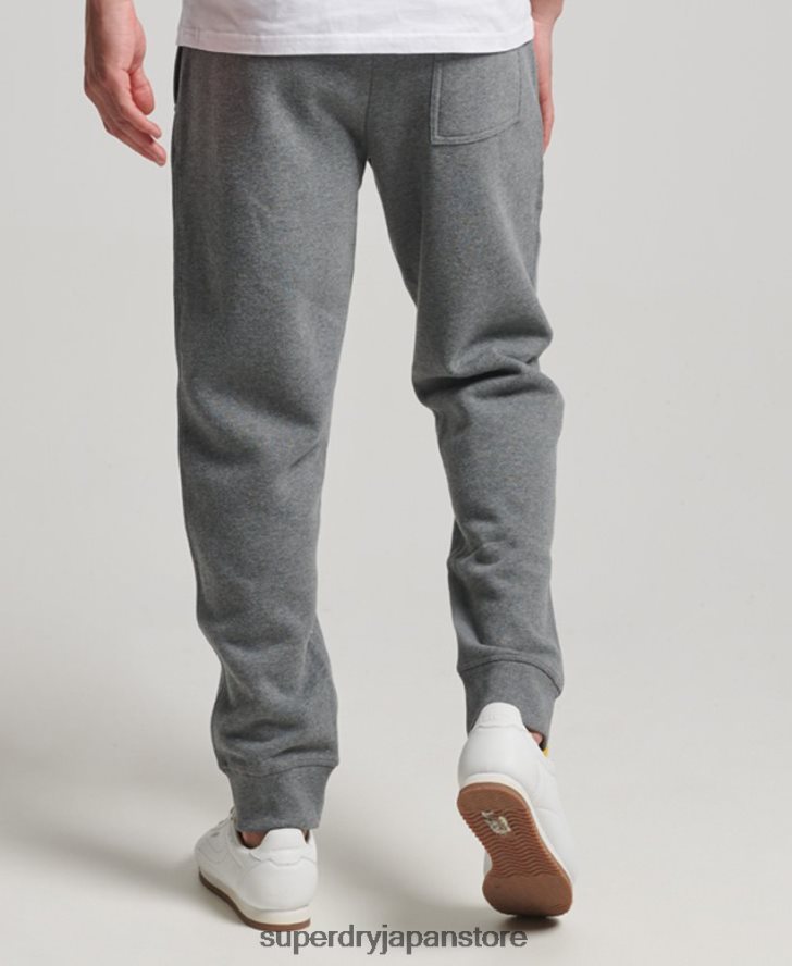 ヴィンテージロゴ刺繍ジョガーパンツ 男性 Superdry 衣類 グレー 2J62PZ6483