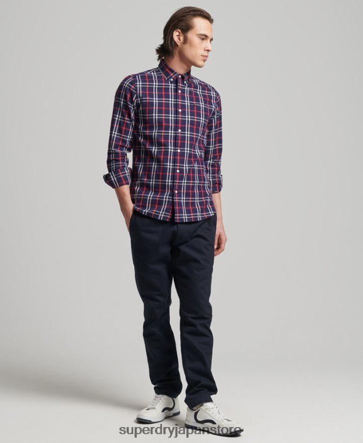 オフィサースリムチノパンツ 男性 Superdry 衣類 海軍 2J62PZ6487