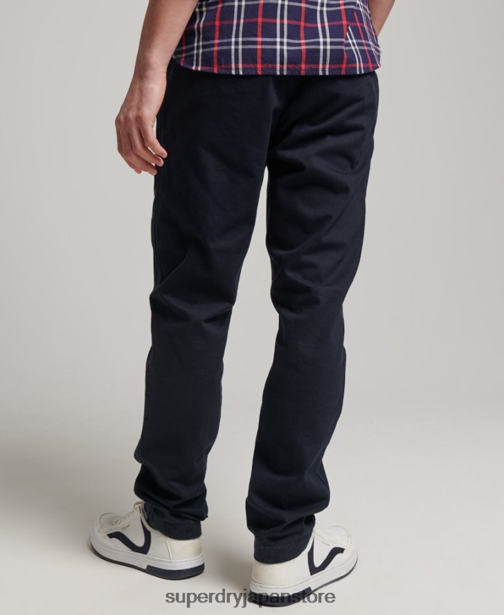 オフィサースリムチノパンツ 男性 Superdry 衣類 海軍 2J62PZ6487