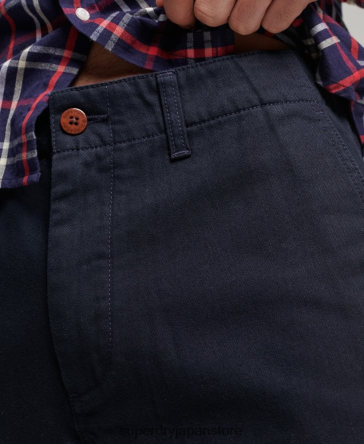 オフィサースリムチノパンツ 男性 Superdry 衣類 海軍 2J62PZ6487