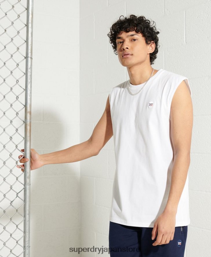 オーガニックコットン集団オーバーサイズベスト 男性 Superdry 衣類 白 2J62PZ6497