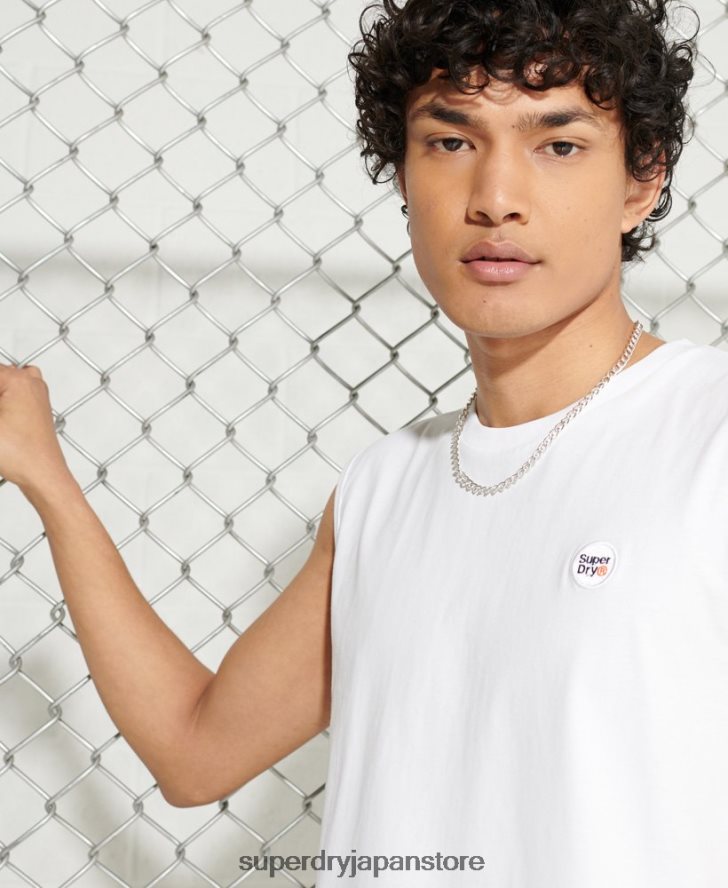 オーガニックコットン集団オーバーサイズベスト 男性 Superdry 衣類 白 2J62PZ6497