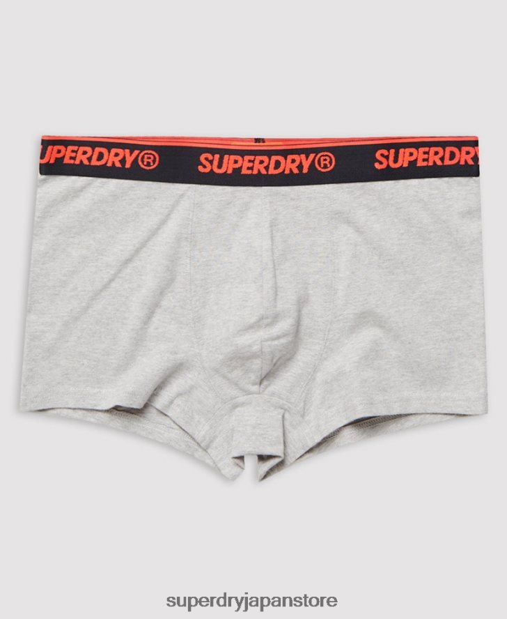オーガニックコットン クラシック トランク トリプル パック 男性 Superdry 衣類 オレンジ 2J62PZ6498