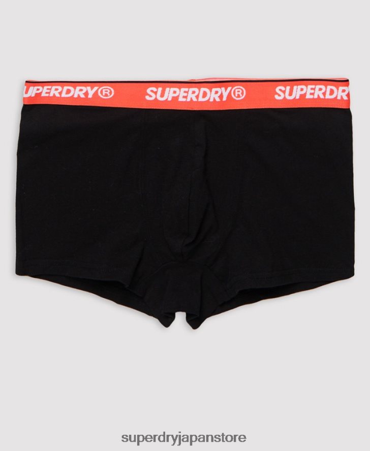 オーガニックコットン クラシック トランク トリプル パック 男性 Superdry 衣類 オレンジ 2J62PZ6498
