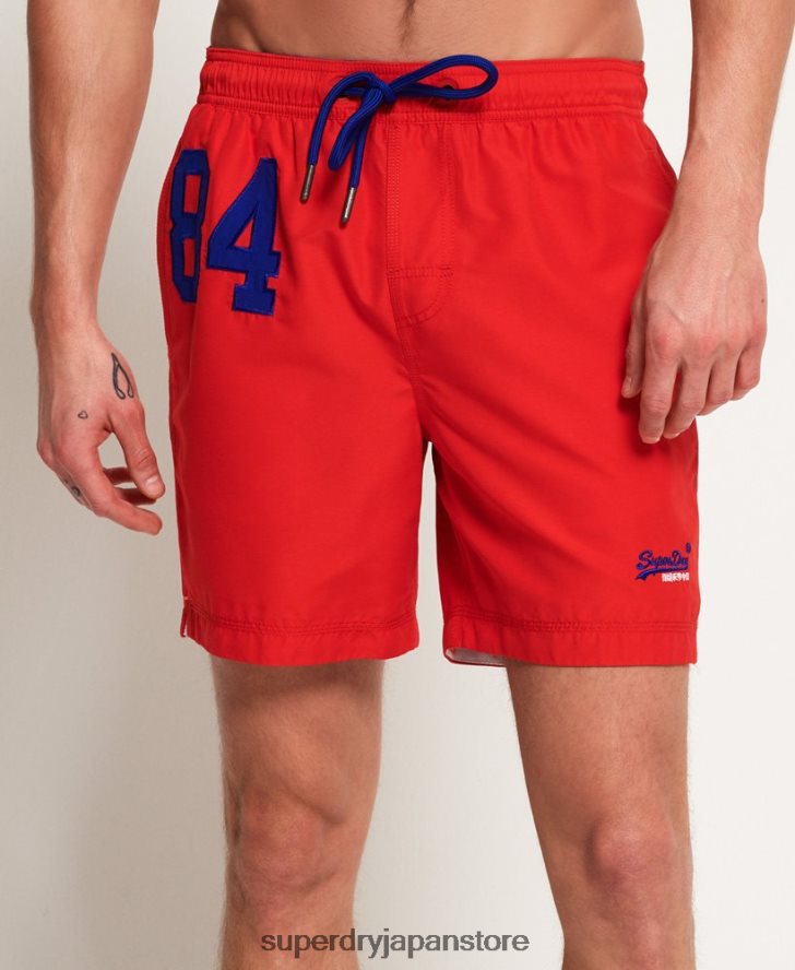 水球スイムショーツ 男性 Superdry 衣類 赤 2J62PZ6499