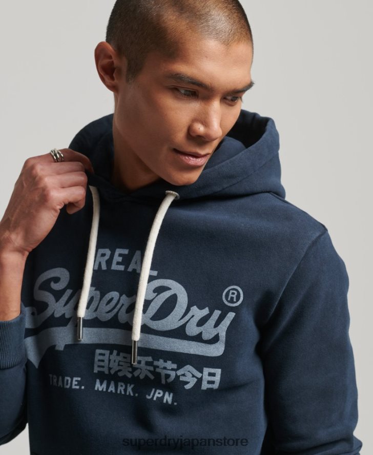 ヴィンテージロゴパーカー 男性 Superdry 衣類 海軍 2J62PZ649