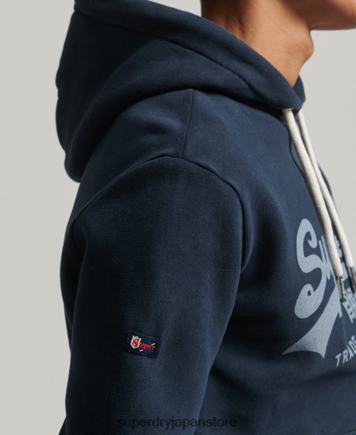 ヴィンテージロゴパーカー 男性 Superdry 衣類 海軍 2J62PZ649