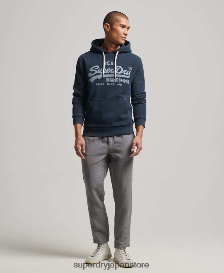 ヴィンテージロゴパーカー 男性 Superdry 衣類 海軍 2J62PZ649