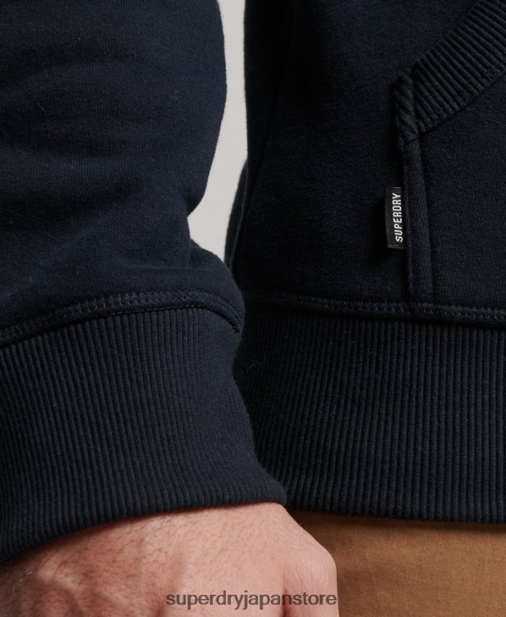 ヴィンテージロゴ刺繍パーカー 男性 Superdry 衣類 海軍 2J62PZ64