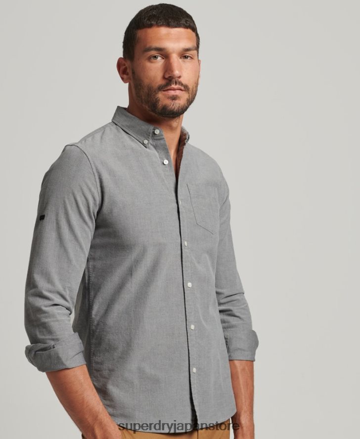 オーガニックコットンユニオックスフォードシャツ 男性 Superdry 衣類 グレー 2J62PZ6504