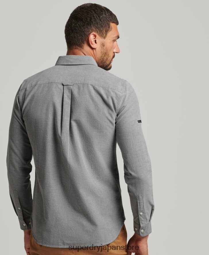 オーガニックコットンユニオックスフォードシャツ 男性 Superdry 衣類 グレー 2J62PZ6504