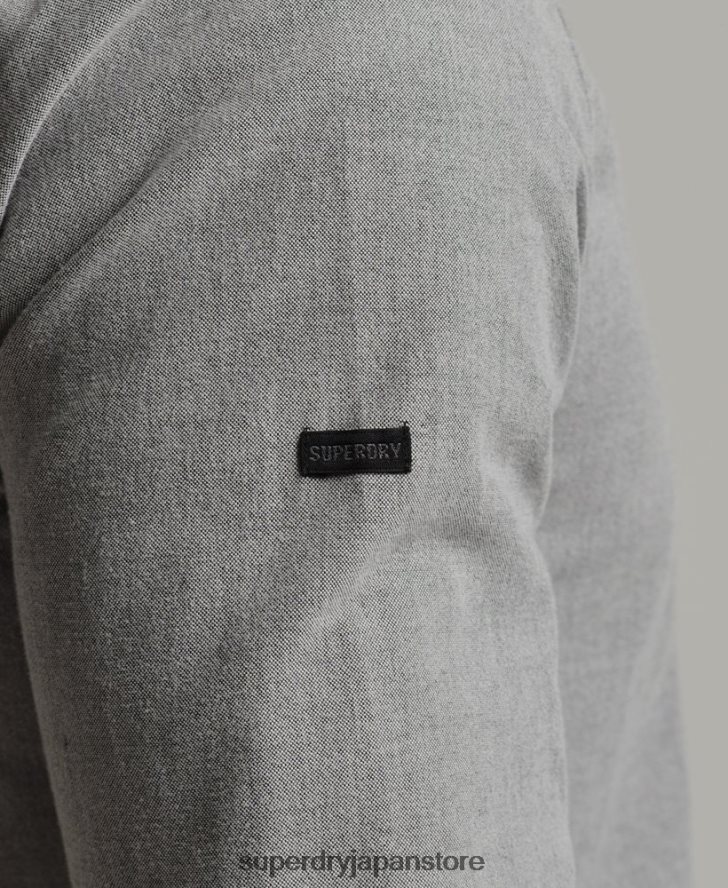 オーガニックコットンユニオックスフォードシャツ 男性 Superdry 衣類 グレー 2J62PZ6504