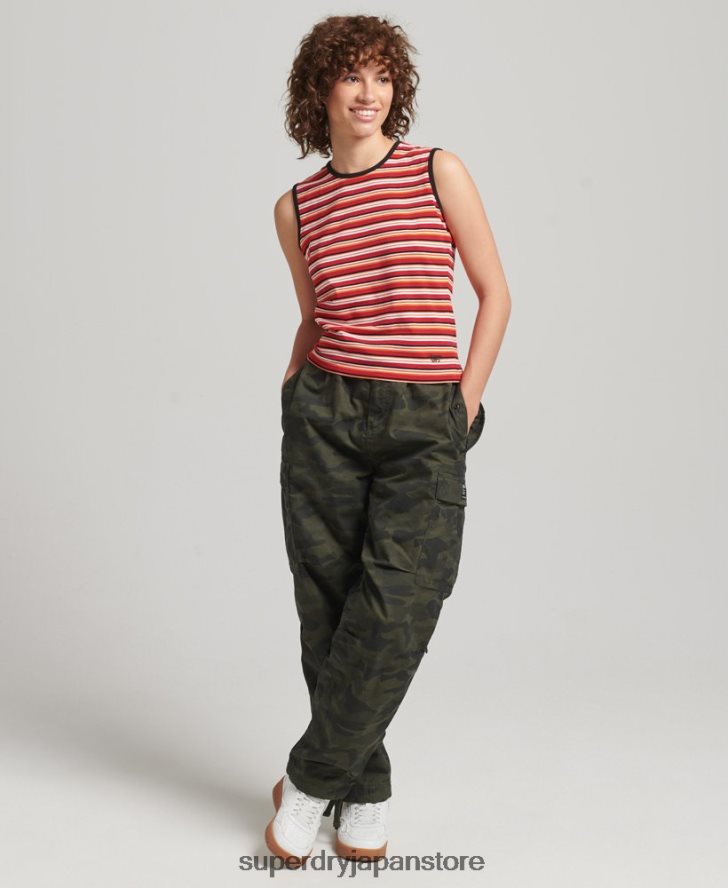 カリストライプタンクトップ 女性 Superdry 衣類 赤 2J62PZ6506