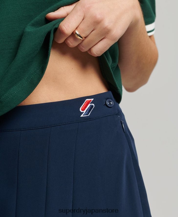コードエッセンシャルテニススカート 女性 Superdry 衣類 海軍 2J62PZ6509