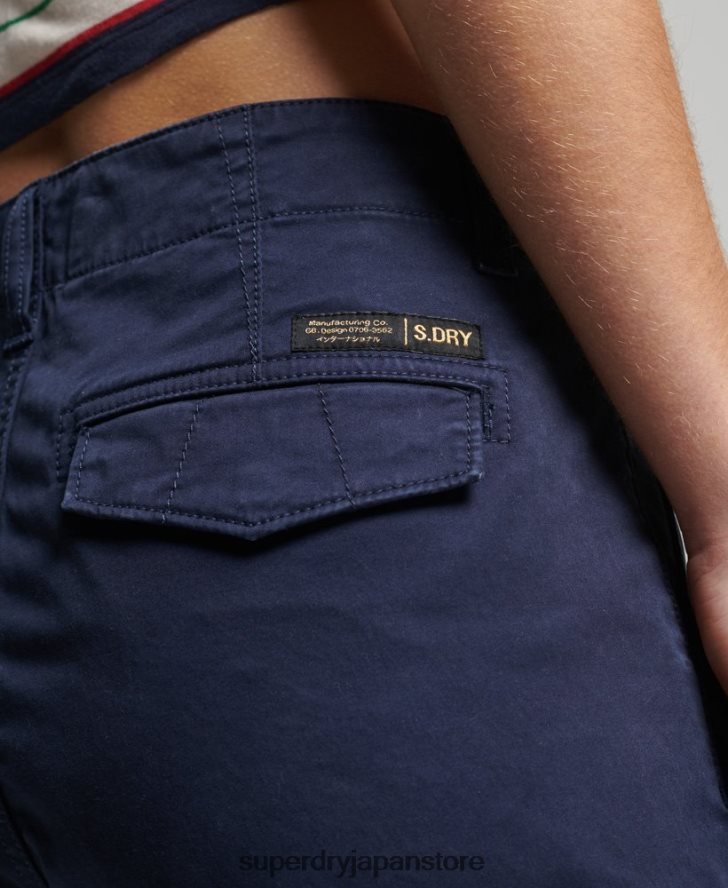 オーガニックコットンスリムカーゴパンツ 女性 Superdry 衣類 海軍 2J62PZ6512