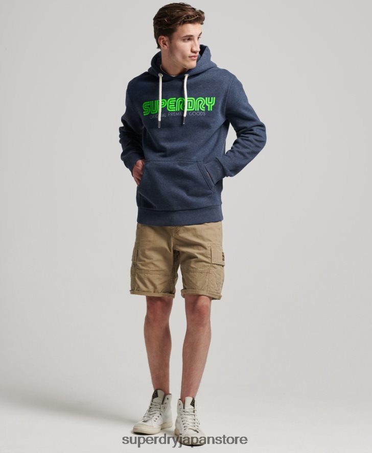 ヴィンテージレトロリピートパーカー 男性 Superdry 衣類 青 2J62PZ651