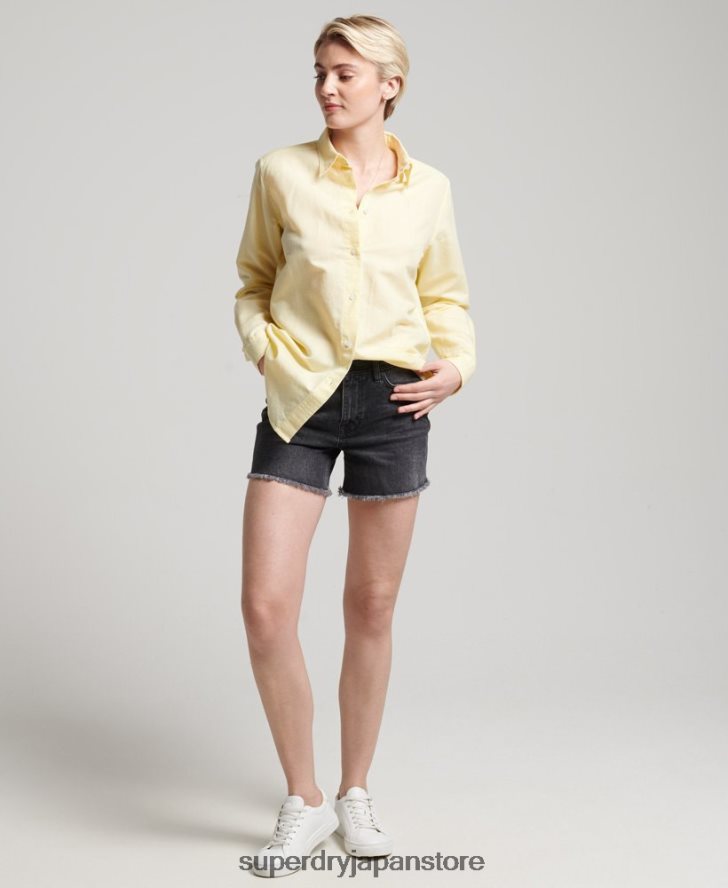 リネンボーイフレンドシャツ 女性 Superdry 衣類 黄色 2J62PZ6524